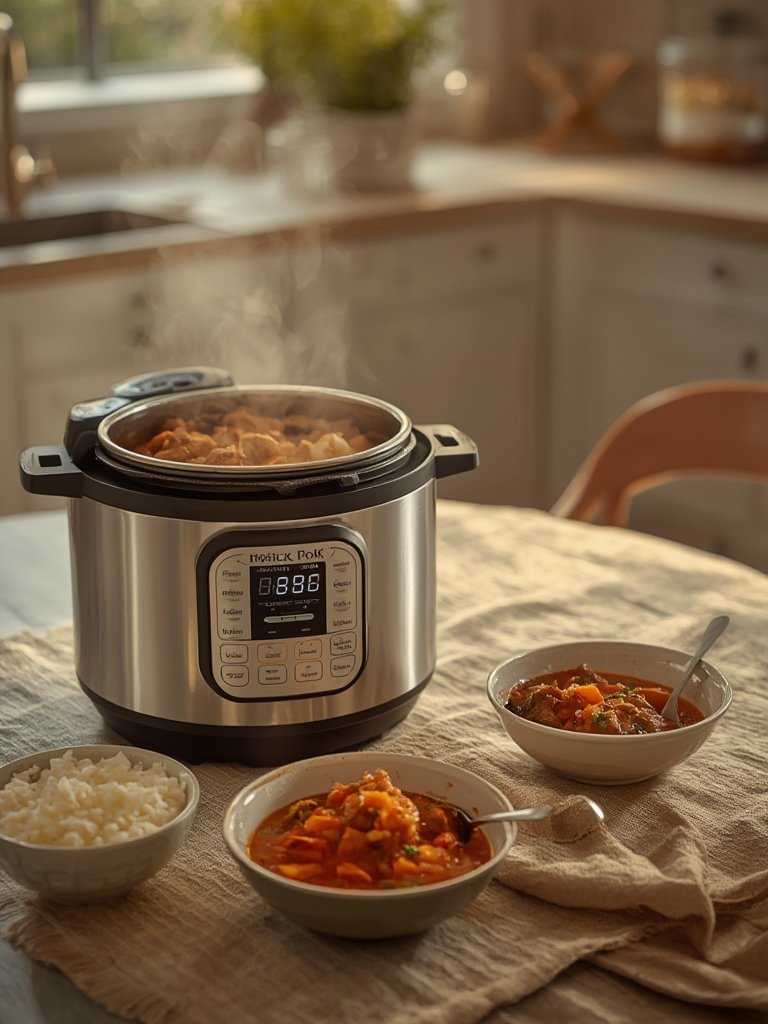 pressure cooker in action