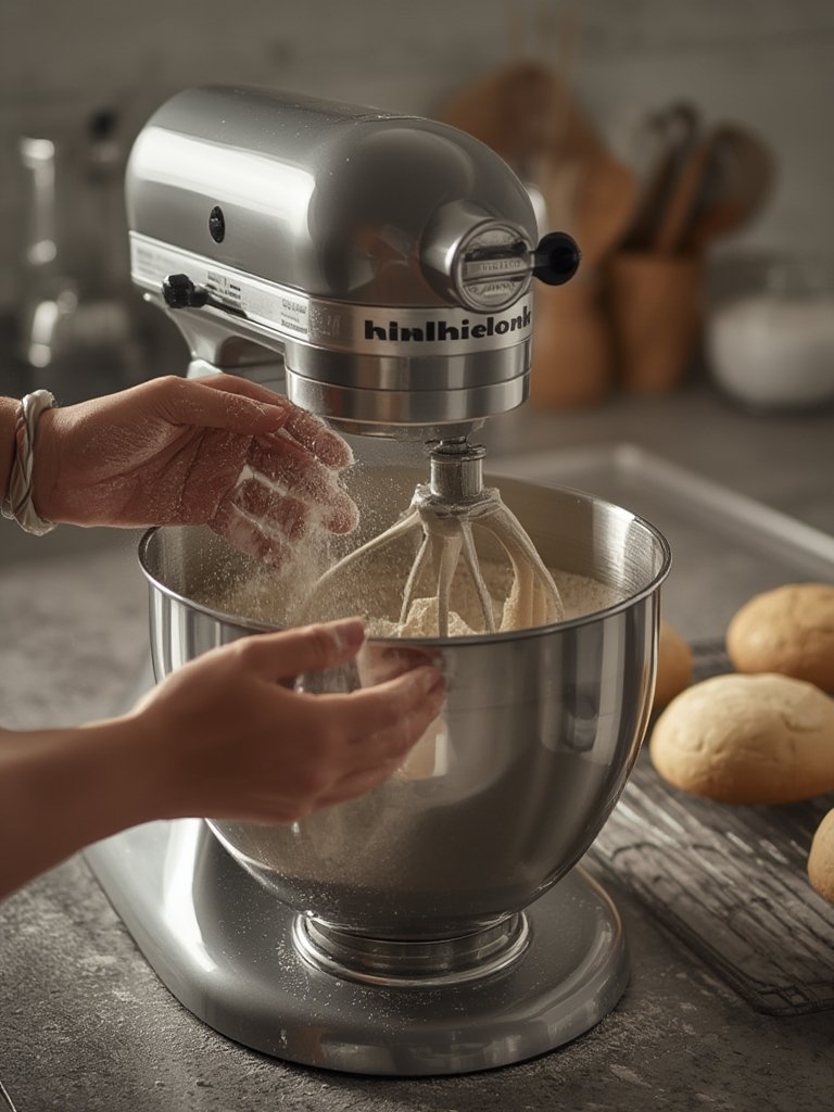 stand mixer in action