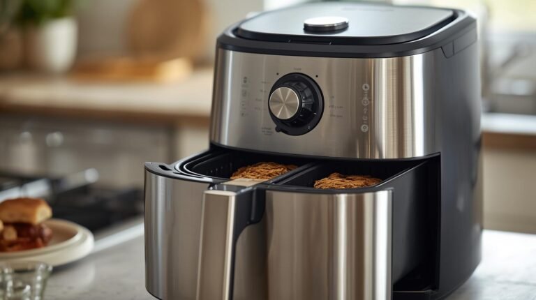 me generer une photoo realistic de Dual Basket Air Fryer Home & kitchen scoop