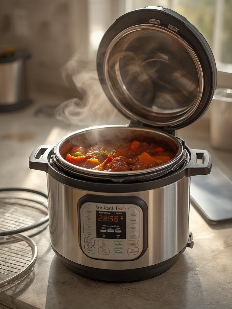 pressure cooker in action