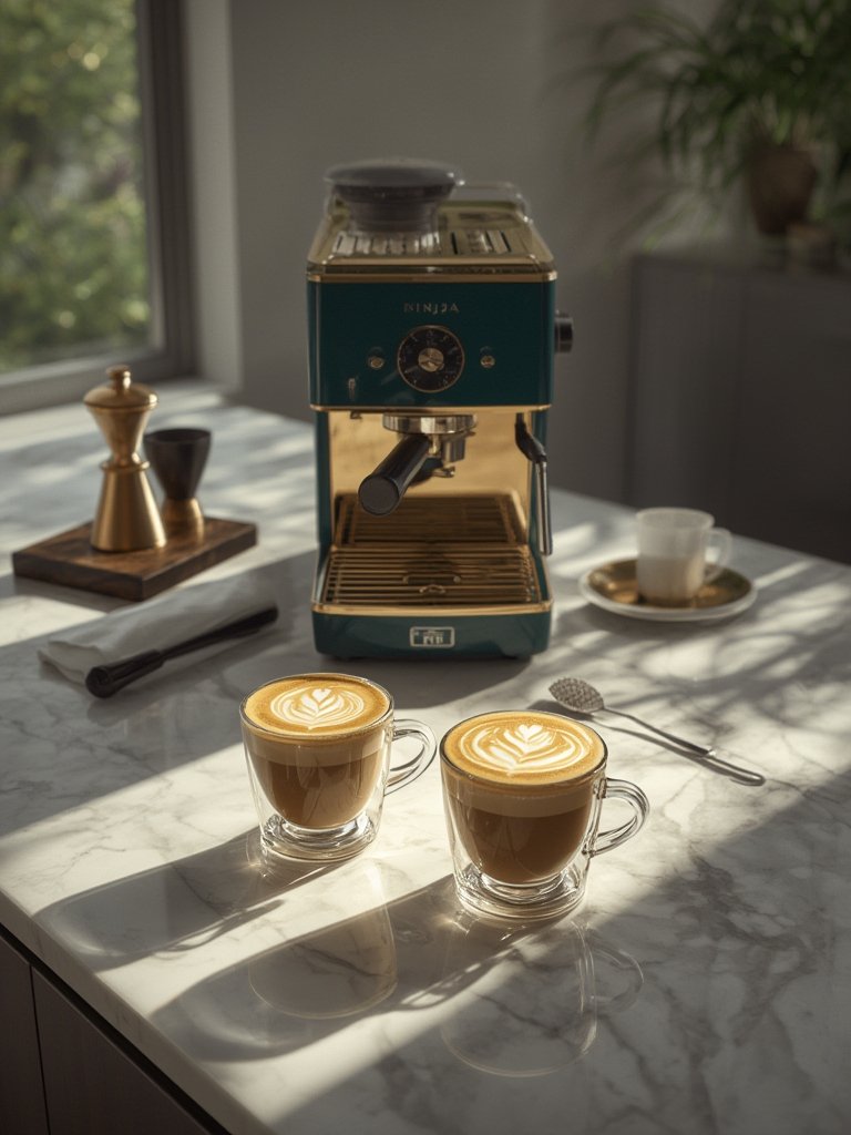 ninja emerald and gold espresso machine - Illustration 3