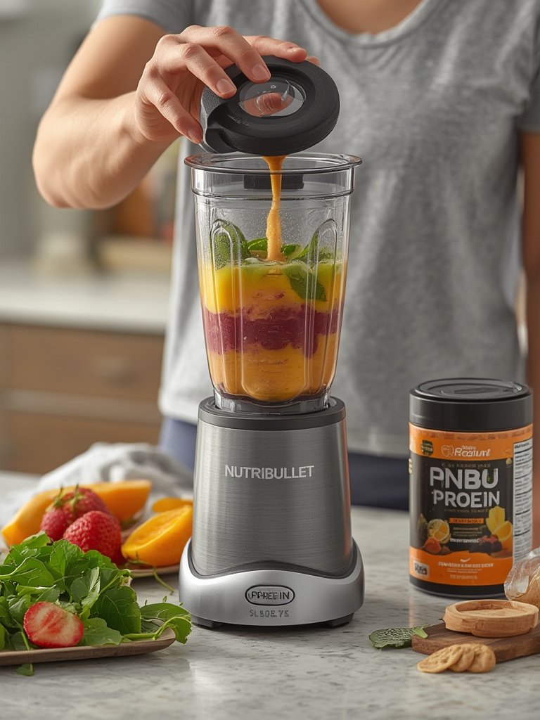 personal blender in action