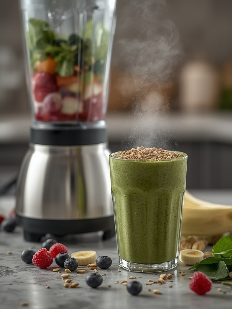 smoothie blender in action