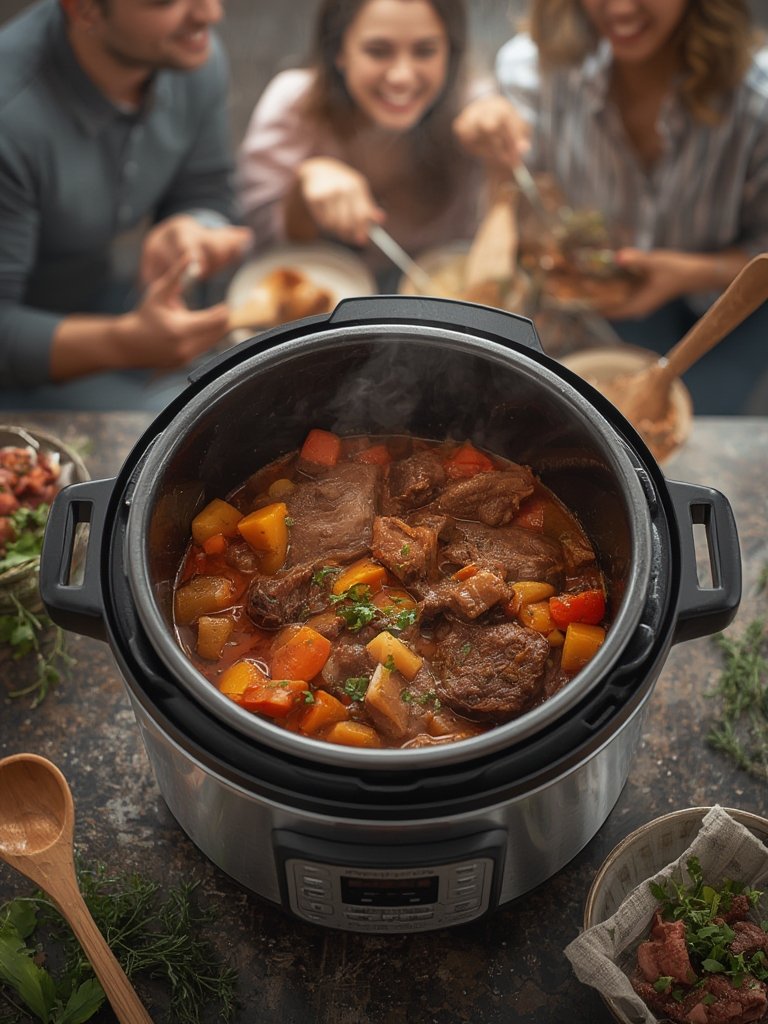 multi cooker in action