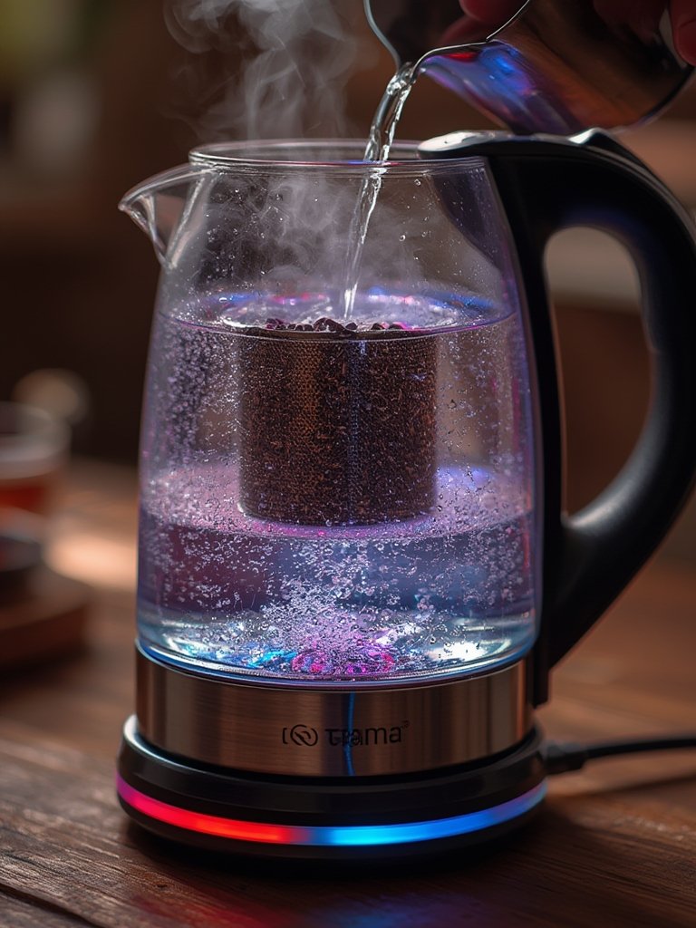 electric kettle in action