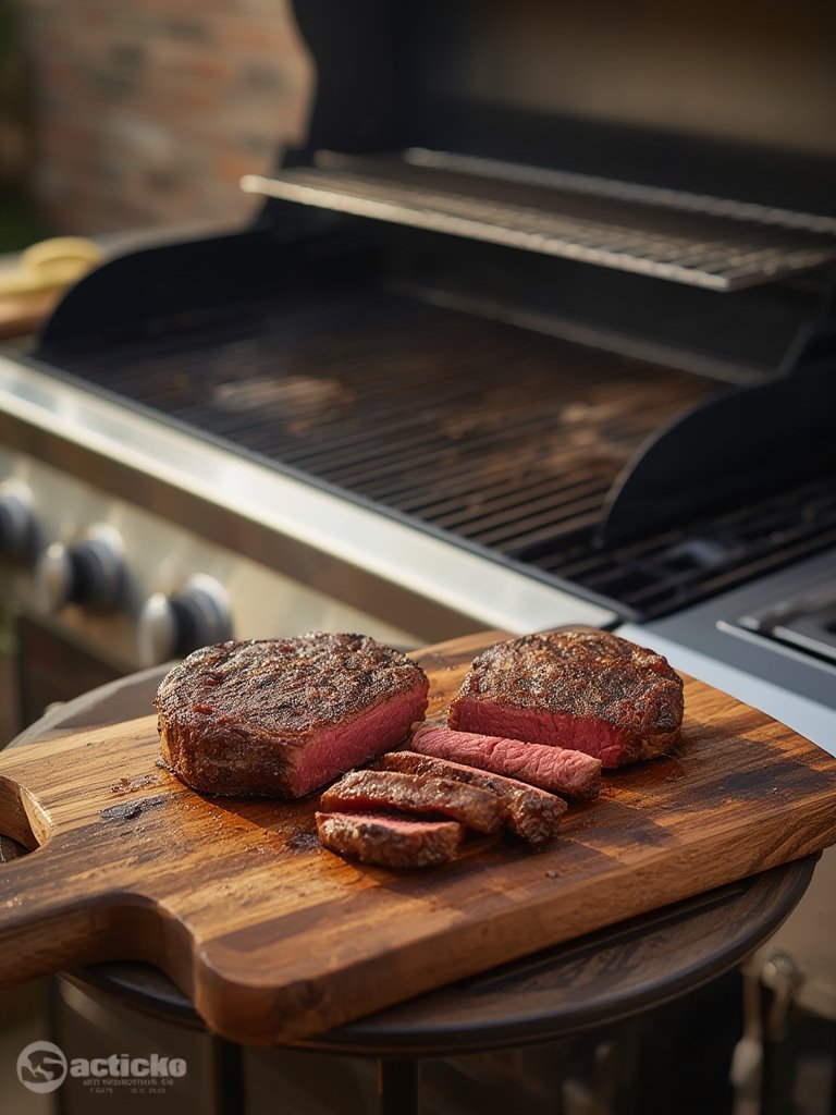 4-Burner Propane Gas BBQ Grill with Side Burner, 46,500 BTU Output Stainless Steel Barbecue Grill with Enameled Cast Iron Grates and Side Tables - Illustration 3