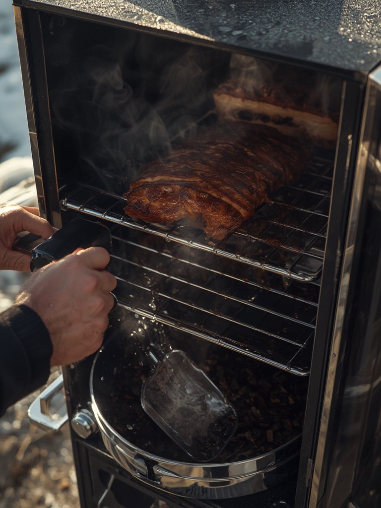 Masterbuilt® 30-inch Electric Vertical BBQ Smoker with Analog Temperature Control, Chrome Smoking Racks and 535 Cooking Square Inches in Black, Model MB20070210 - Illustration 2