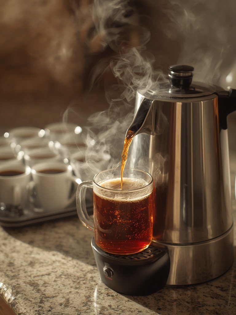 coffee percolator in action