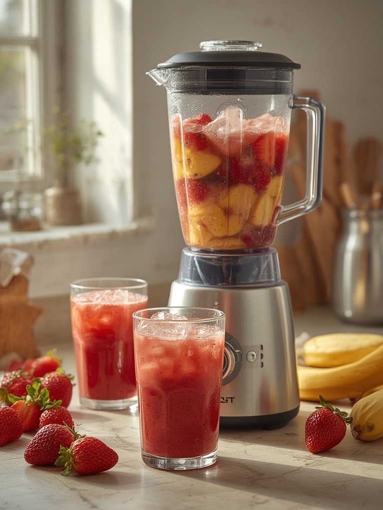 retro blender in action