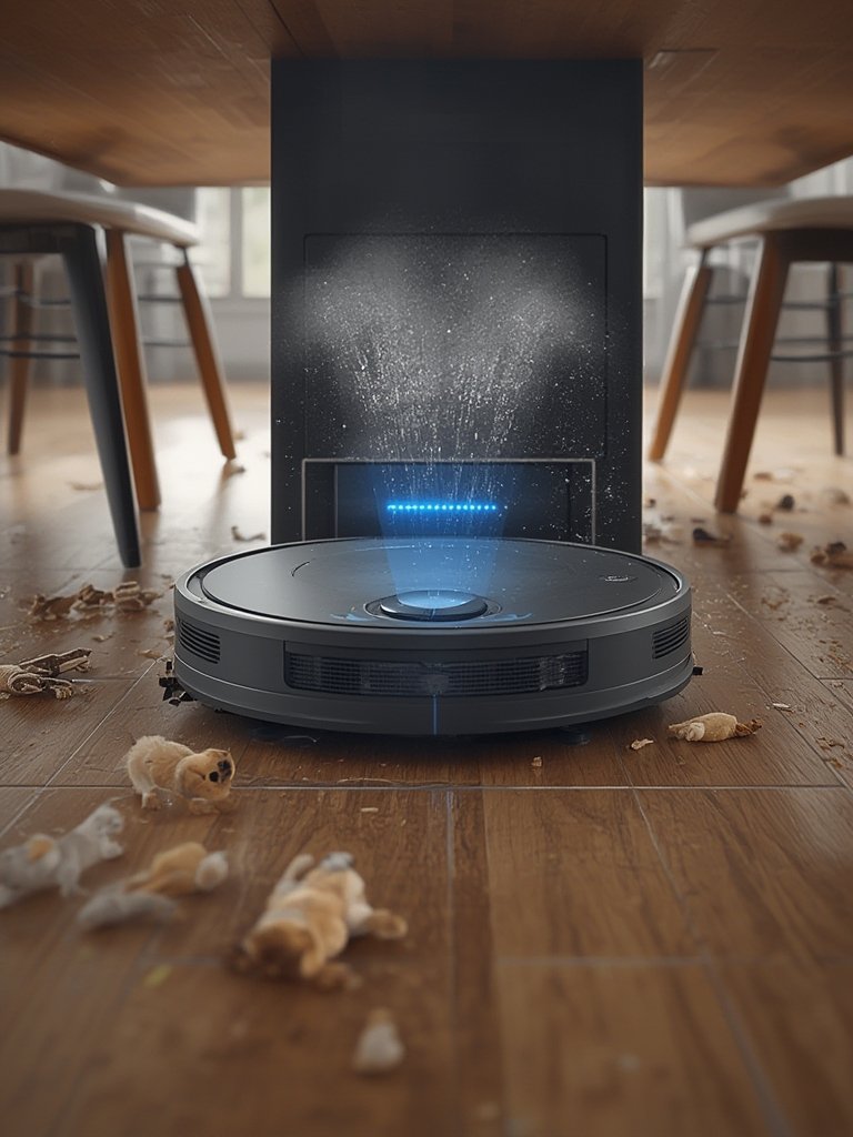 robot vacuum in action