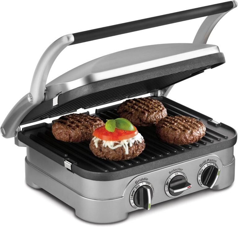 Cuisinart Griddler Indoor Grill, Panini Press, Sandwich Maker & More, 5-in-1 Grilling, Dishwasher-Safe Nonstick Cooking Plates, GR-4NNAS, Stainless Steel 1 81lGCueKCJL. AC SL1500 4 Home & kitchen scoop