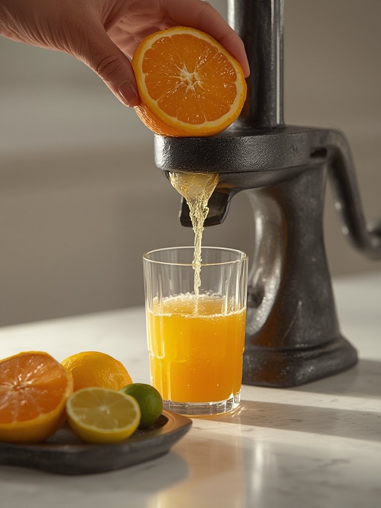 manual juicer in action