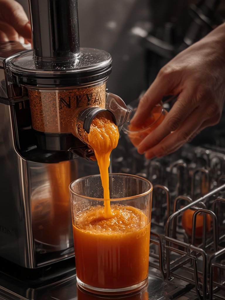 cold juicer in action