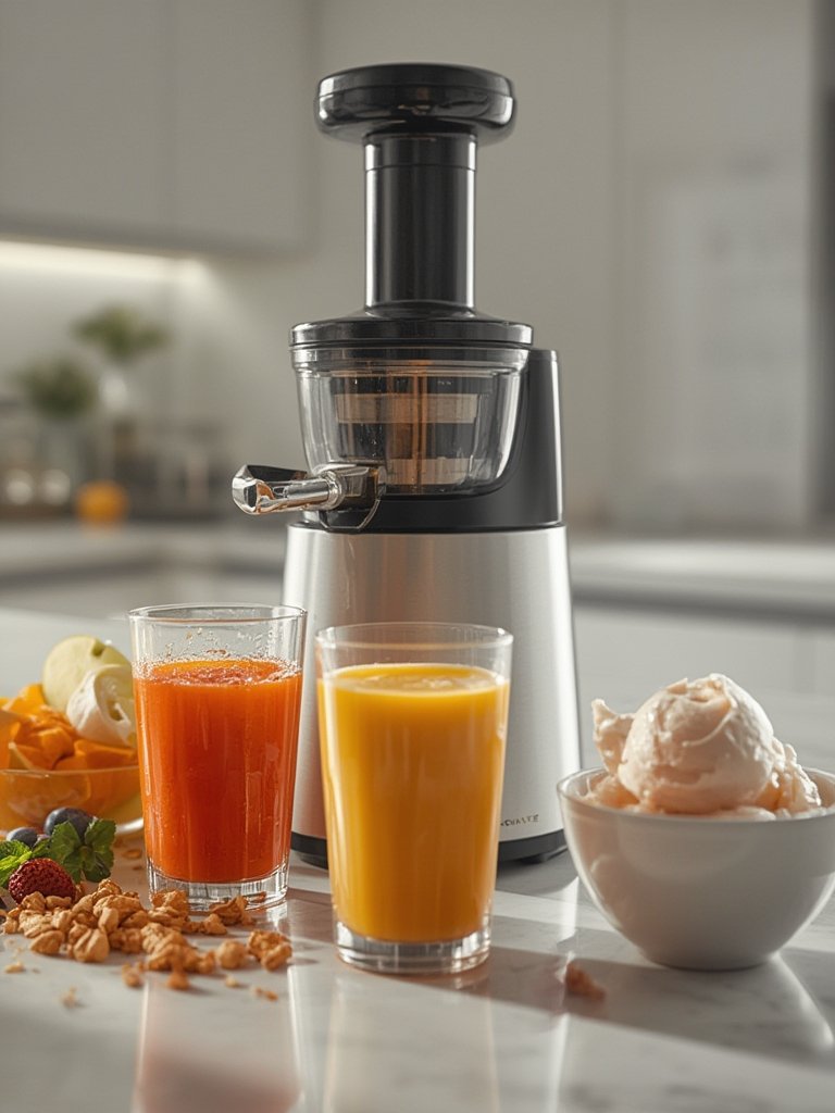 cold juicer in action