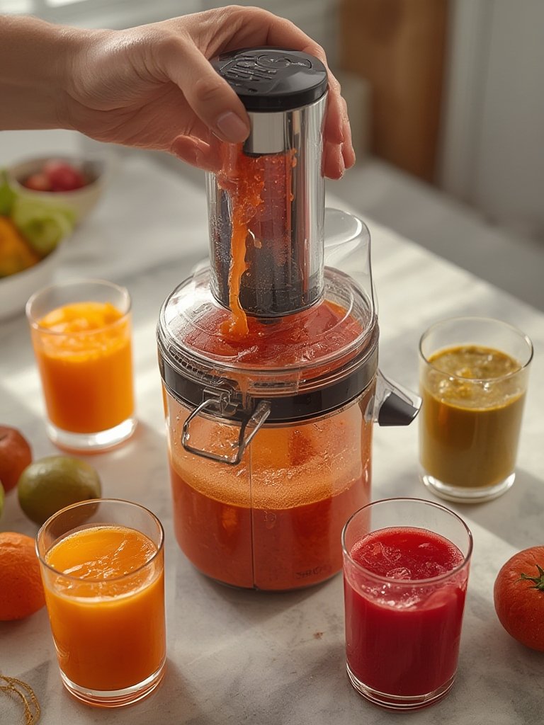 cold juicer in action
