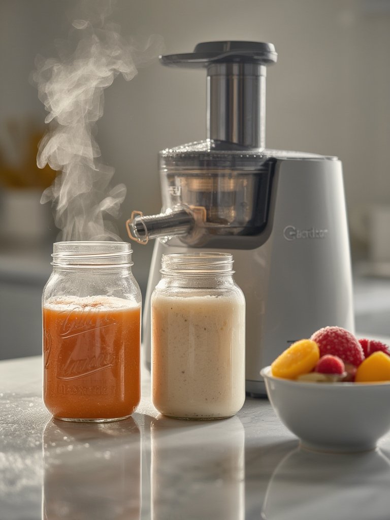 cold juicer in action